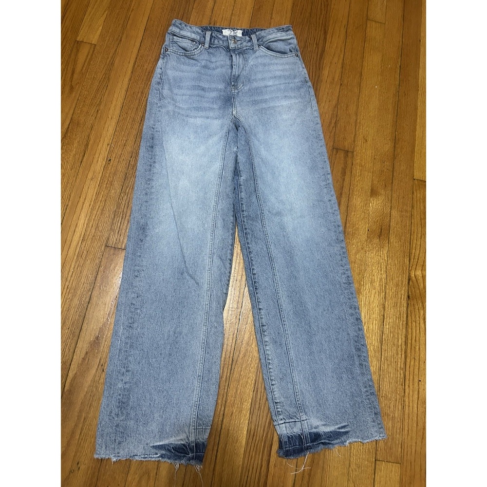 Free People Size 28 Blue Jeans Straight High Rise Hippie Boho